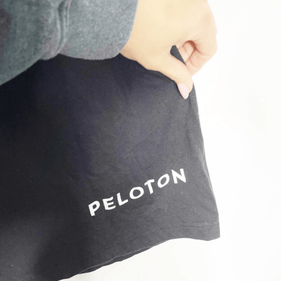 Peloton Short Sleeve T Shirt Black crewneck spellout logo Mens Large L - Picture 5 of 6